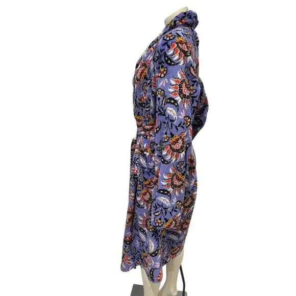 Vera Bradley Womens Purple Plush Floral Luxurious Bathrobe Mural Garden Sz 2X-3X - Picture 3 of 9
